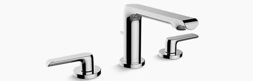 Vòi chậu rửa mặt nóng lạnh Kohler Avid K-97352T-4-TT Titanium