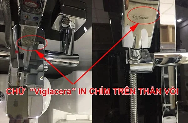Logo Viglacera được in trên sản phẩm sen vòi Viglacera