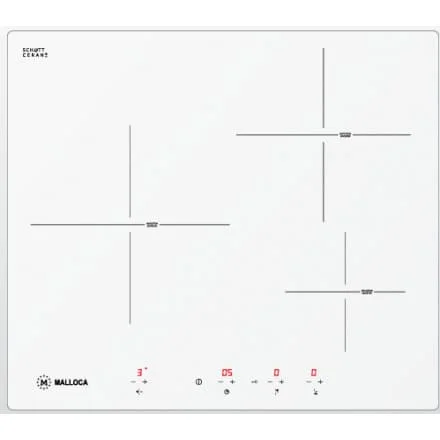 Bếp Điện Từ Malloca MI 593 WN Mặt Kính 3 Vùng Nấu