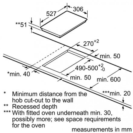 Hình ảnh bản vẽ kỹ thuật Bếp Điện Từ Hafele HC-IHH80A 539.66.698 Kết Hợp Hút Mùi 2 Vùng Nấu 