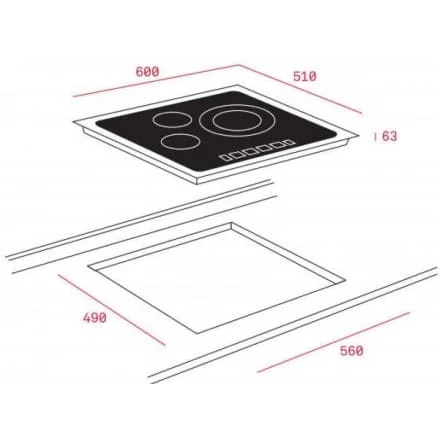 Hình ảnh bản vẽ kỹ thuật Bếp Hồng Ngoại Teka TR 6320 40239012