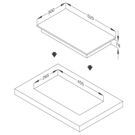 Hình ảnh bản vẽ kỹ thuật Bếp Điện Hồng Ngoại Malloca MR 593 Có 3 Vùng Nấu