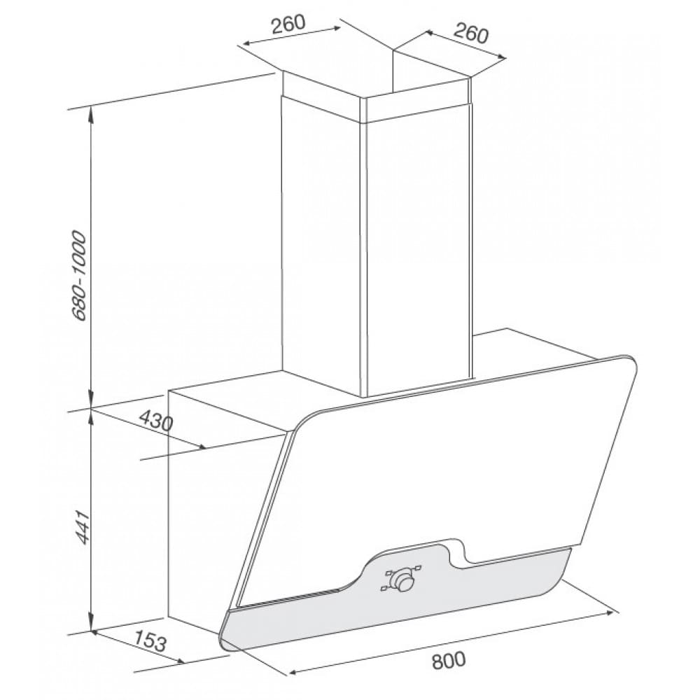 Hình ảnh bản vẽ kỹ thuật Máy Hút Mùi Teka DBB 60 40460400 Áp Tường