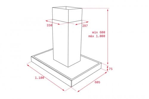Hình ảnh bản vẽ kỹ thuật Máy Hút Mùi Đảo Teka DG 3 ISLA 980 40485140