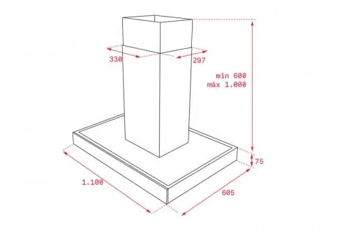 Hình ảnh bản vẽ kỹ thuật Máy Hút Mùi Đảo Teka DG 3 ISLA 980 40485140