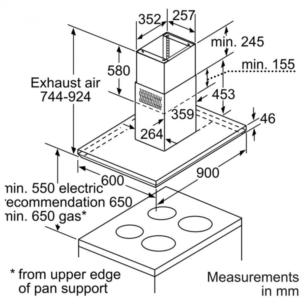 hình ảnh bản vẽ Máy Hút Mùi Bosch HMH.DIB091E51 Lắp Đảo