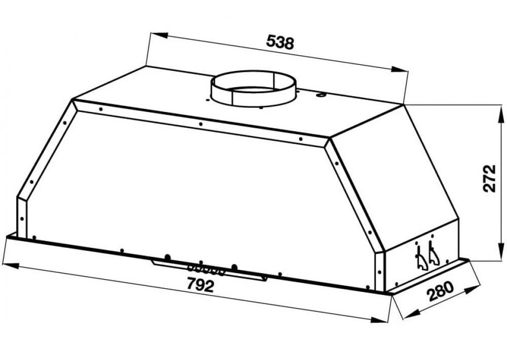 hình ảnh bản vẽ Máy Hút Khói Khử Mùi Malloca CONCRETE K-400 Đảo