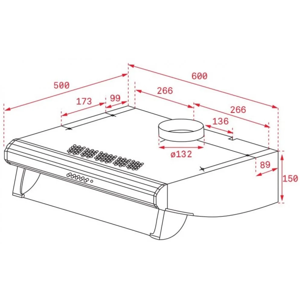 hình ảnh bản vẽ kỹ thuật Máy Hút Mùi Teka C 6420 BK 40465532 Cổ Điển