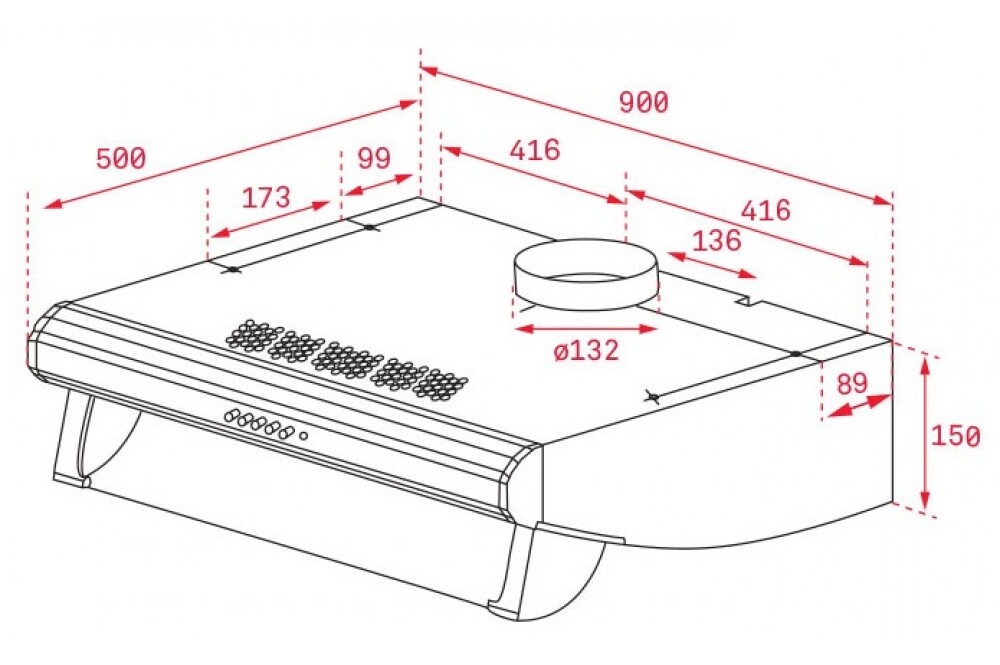hình ảnh bản vẽ kỹ thuật Máy Hút Mùi Teka C 6420 BK 40465532 Cổ Điển