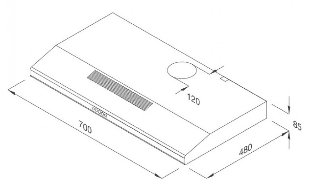 hình ảnh bản vẽ kỹ thuật Máy Hút Mùi Teka C 6420 BK 40465532 Cổ Điển