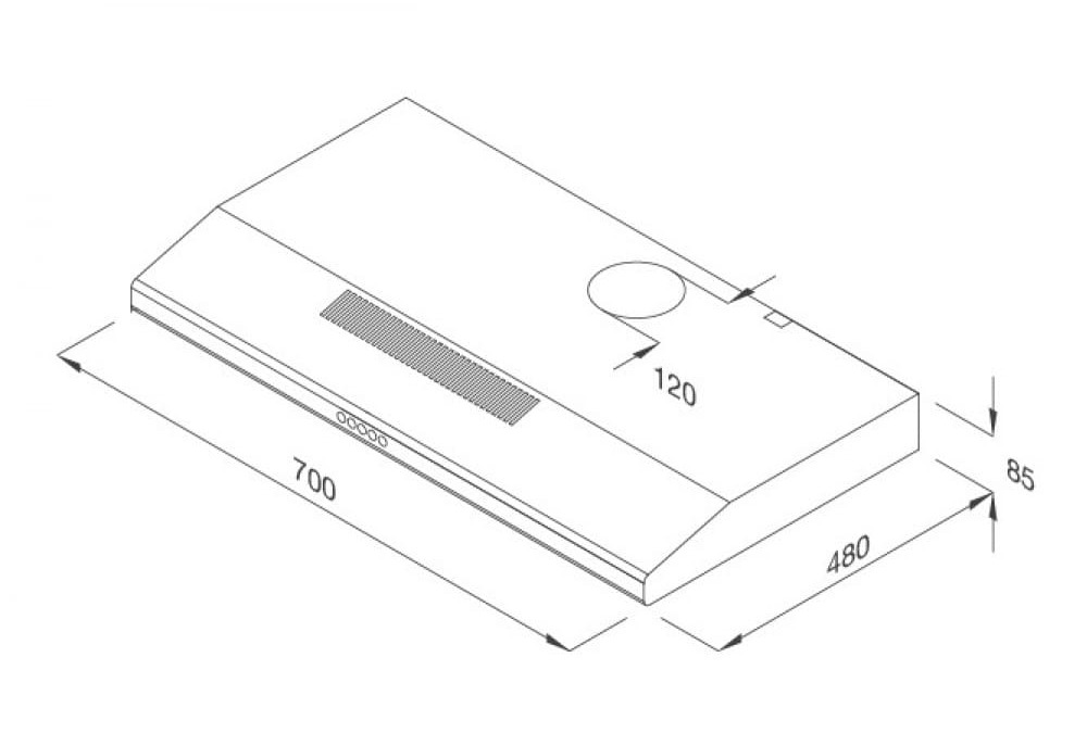 hình ảnh bản vẽ kỹ thuật Máy Hút Mùi Teka C 6420 BK 40465532 Cổ Điển