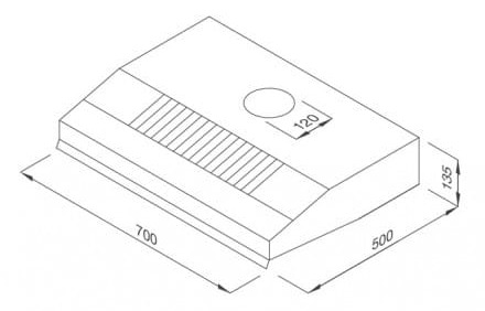 hình ảnh bản vẽ kỹ thuật Máy Hút Mùi Teka C 6420 BK 40465532 Cổ Điển