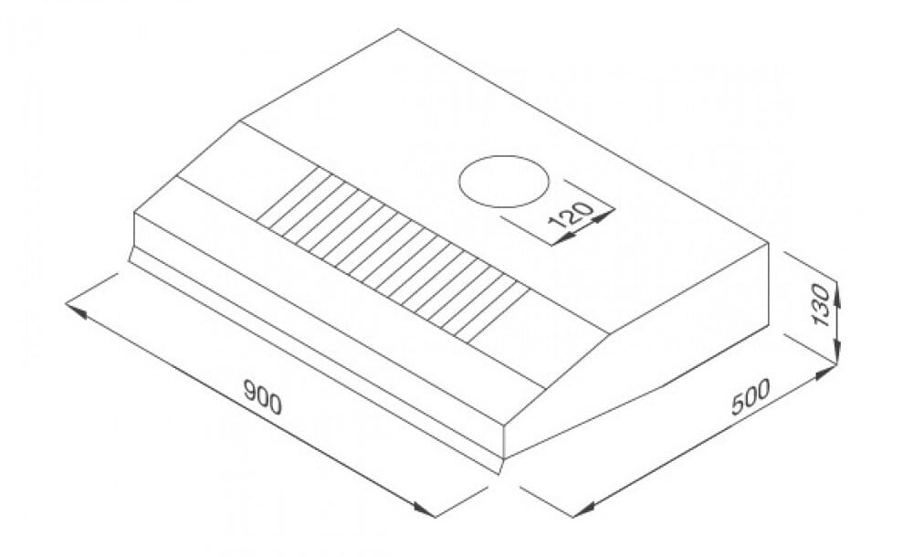 hình ảnh bản vẽ kỹ thuật Máy Hút Mùi Teka C 6420 BK 40465532 Cổ Điển
