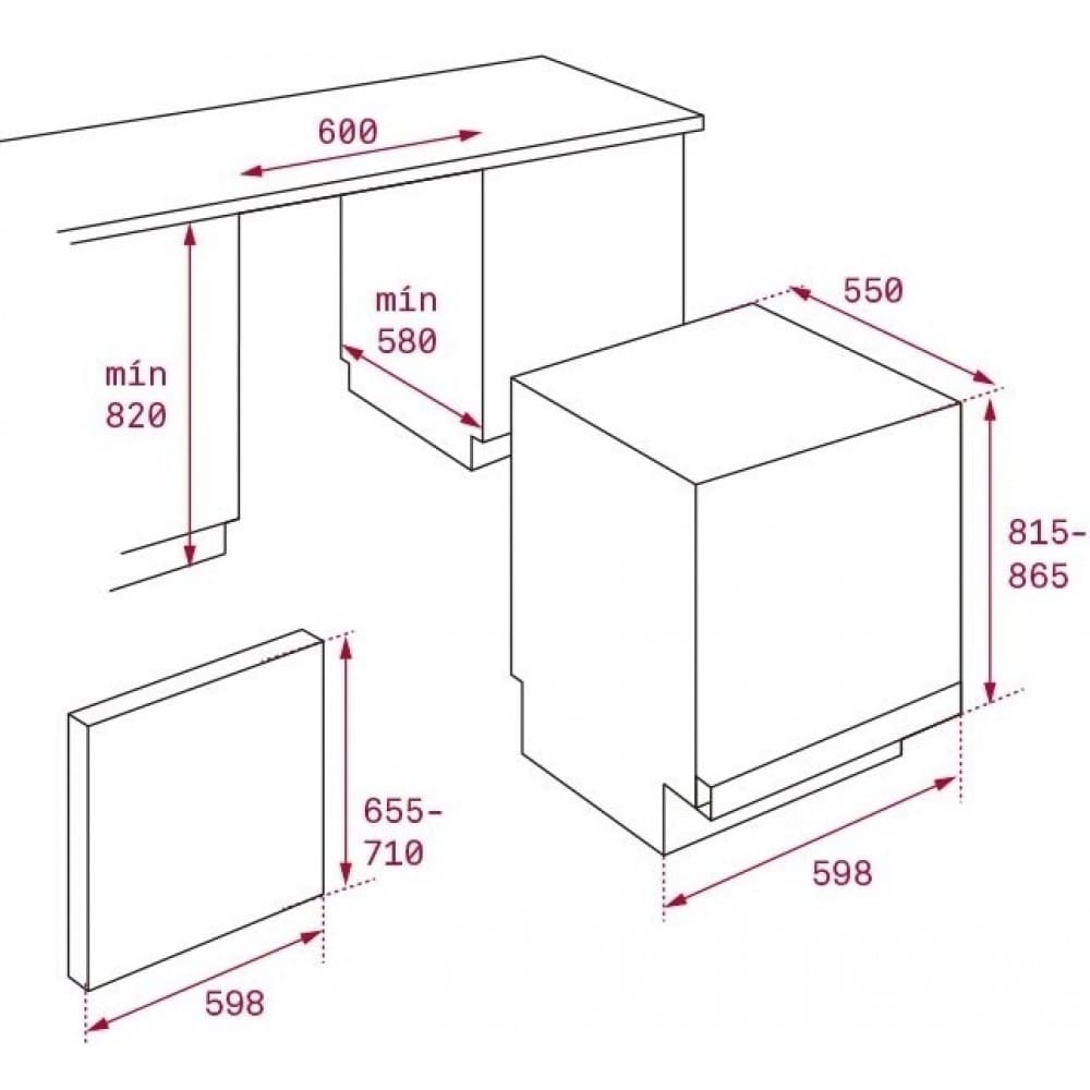 Hình ảnh bản vẽ kỹ thuật Máy Hút Mùi Teka DBB 60 40460400 Áp Tường
