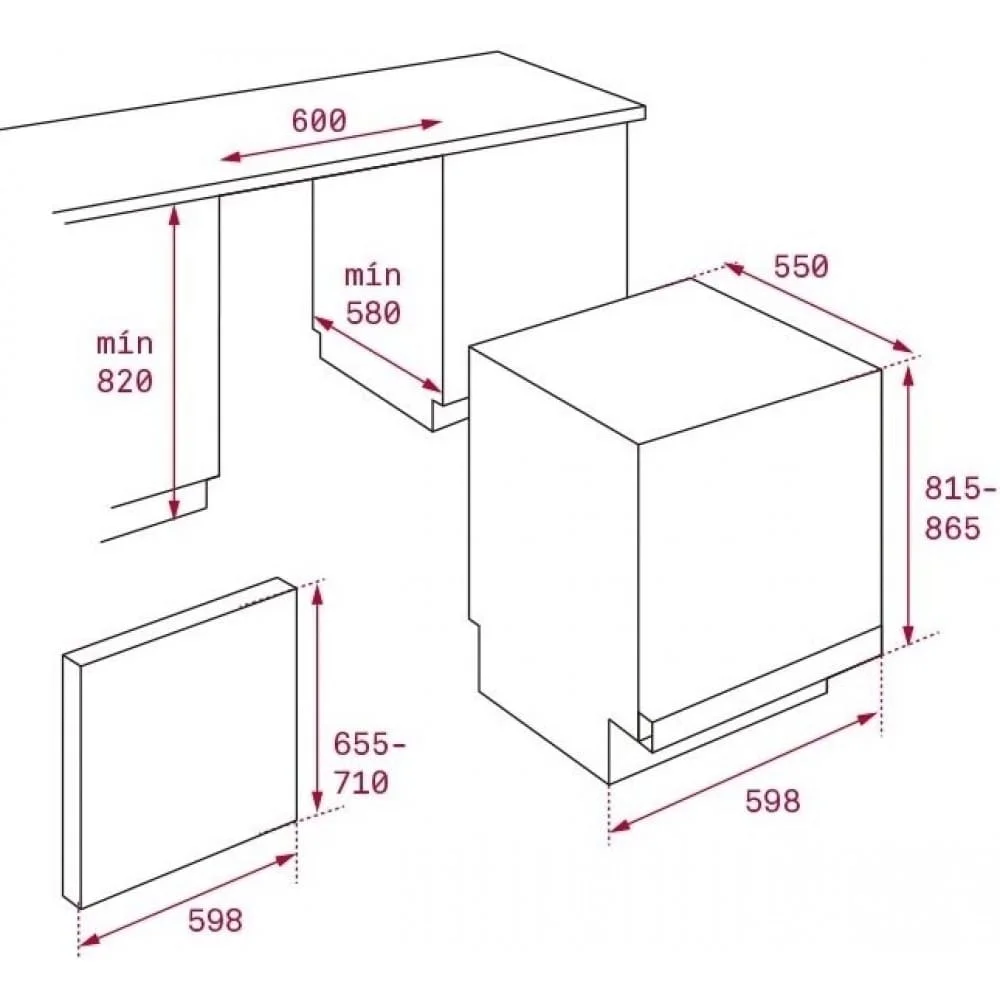 Hình ảnh bản vẽ kỹ thuật Máy Hút Mùi Teka DBB 60 40460400 Áp Tường