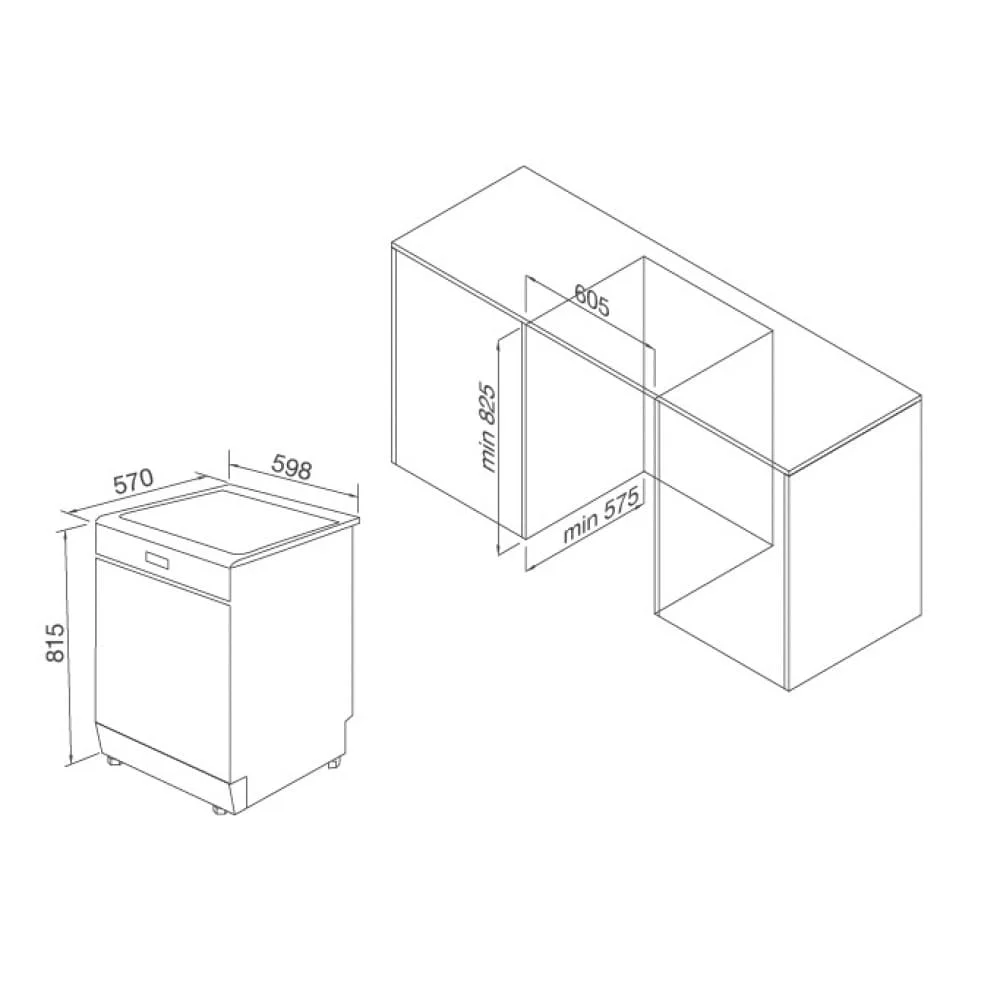 Hình ảnh bản vẽ kỹ thuật Máy Hút Mùi Teka DBB 60 40460400 Áp Tường