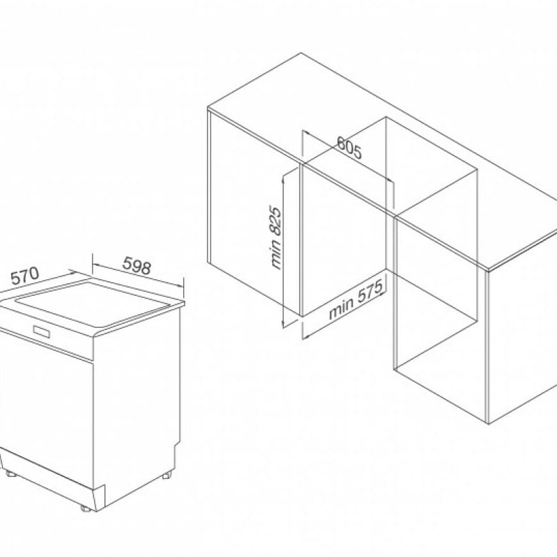 Hình ảnh bản vẽ kỹ thuật Máy Hút Mùi Teka DBB 60 40460400 Áp Tường