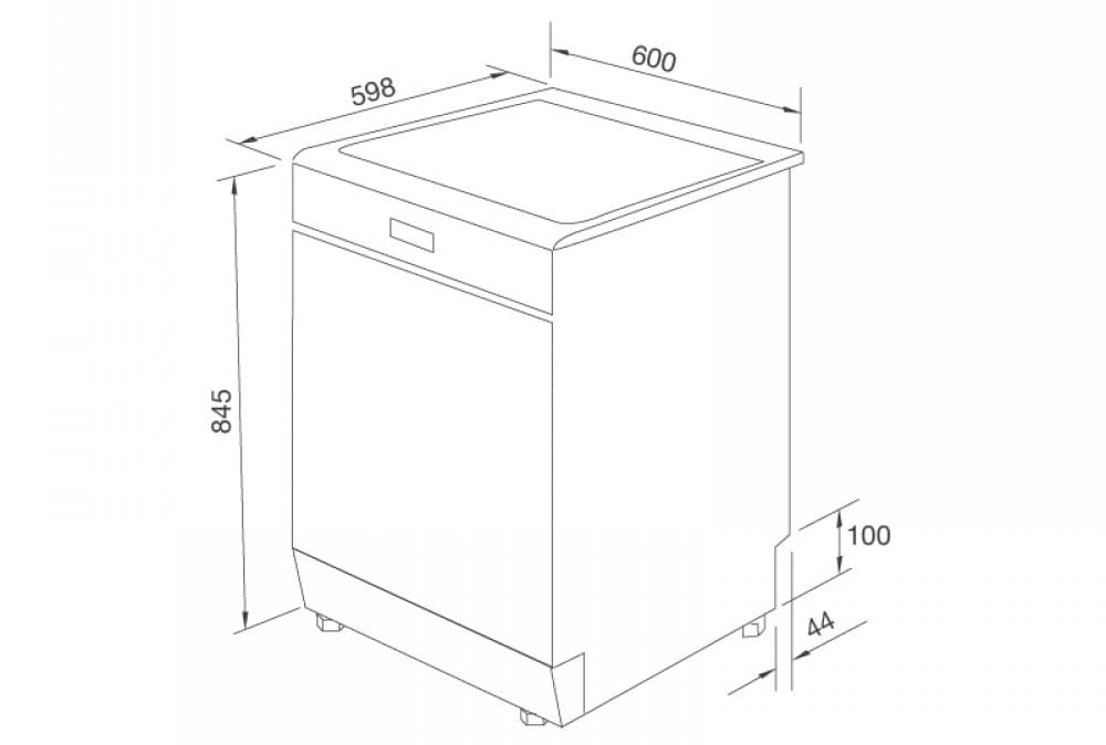 Hình ảnh bản vẽ kỹ thuật Máy Hút Mùi Teka DBB 60 40460400 Áp Tường