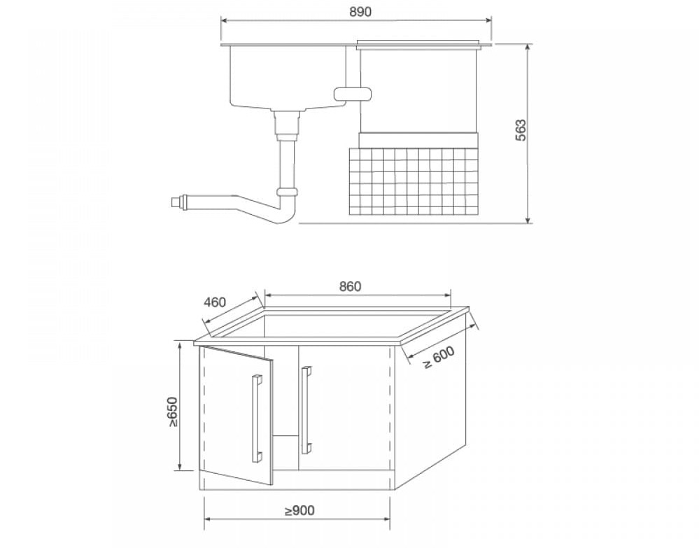 Hình ảnh bản vẽ kỹ thuật Máy Hút Mùi Teka DBB 60 40460400 Áp Tường