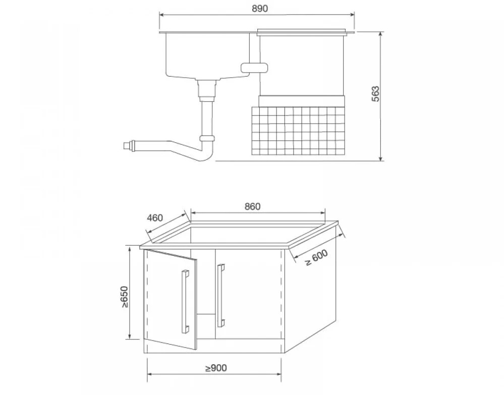 Hình ảnh bản vẽ kỹ thuật Máy Hút Mùi Teka DBB 60 40460400 Áp Tường