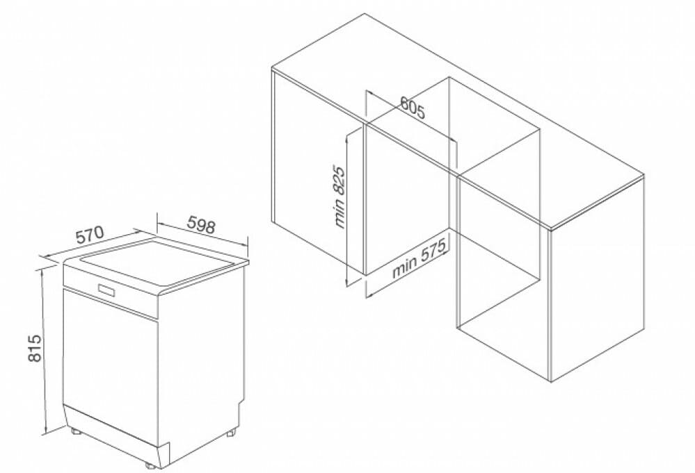 Hình ảnh bản vẽ kỹ thuật Máy Hút Mùi Teka DBB 60 40460400 Áp Tường