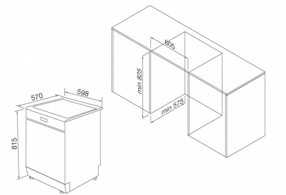 Hình ảnh bản vẽ kỹ thuật Máy Hút Mùi Teka DBB 60 40460400 Áp Tường