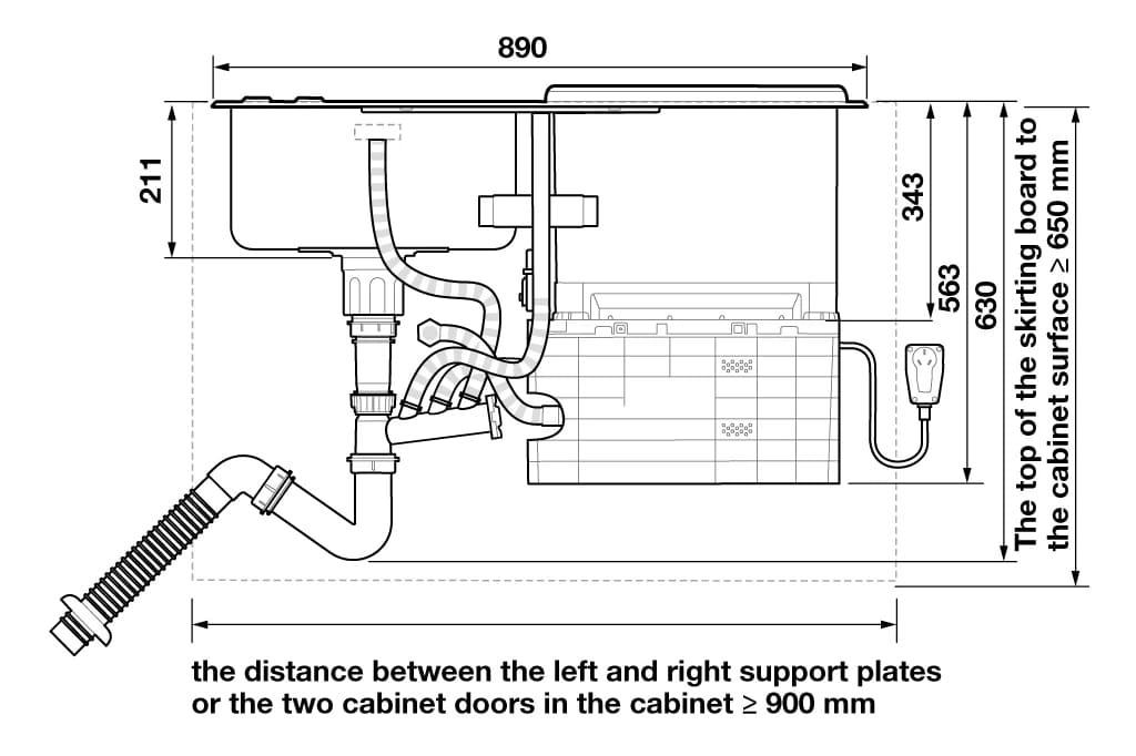 Hình ảnh bản vẽ kỹ thuật Máy Hút Mùi Teka DBB 60 40460400 Áp Tường