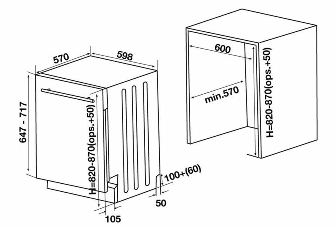 Hình ảnh bản vẽ kỹ thuật Máy Hút Mùi Teka DBB 60 40460400 Áp Tường