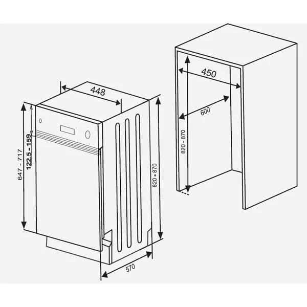 Hình ảnh bản vẽ kỹ thuật Máy Hút Mùi Teka DBB 60 40460400 Áp Tường