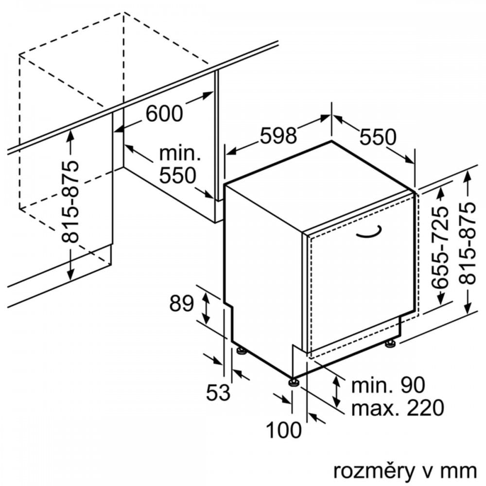 bản vẽ kỹ thuật Máy Rửa Chén Bosch HMH.SMS63L02EA Độc Lập