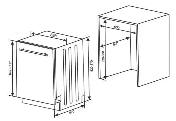 Hình ảnh bản vẽ kỹ thuật Máy Hút Mùi Teka DBB 60 40460400 Áp Tường