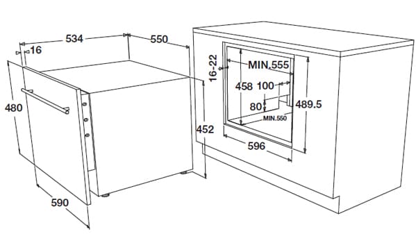 Hình ảnh bản vẽ kỹ thuật Máy Hút Mùi Teka DBB 60 40460400 Áp Tường