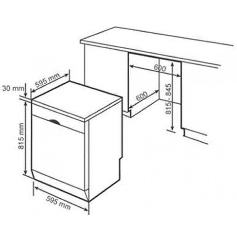 Hình ảnh bản vẽ kỹ thuật Máy Rửa Chén Bosch SMS68MI04E Độc Lập