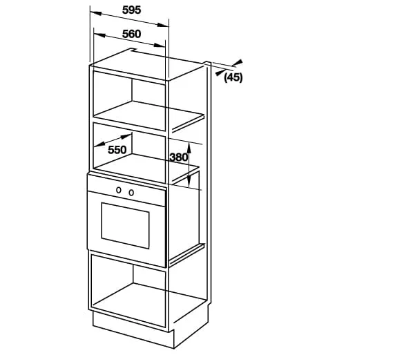 Hình ảnh bản vẽ kỹ thuật Lò Vi Sóng Teka MWE 210G 40590430 Kết Hợp Nướng Độc Lập