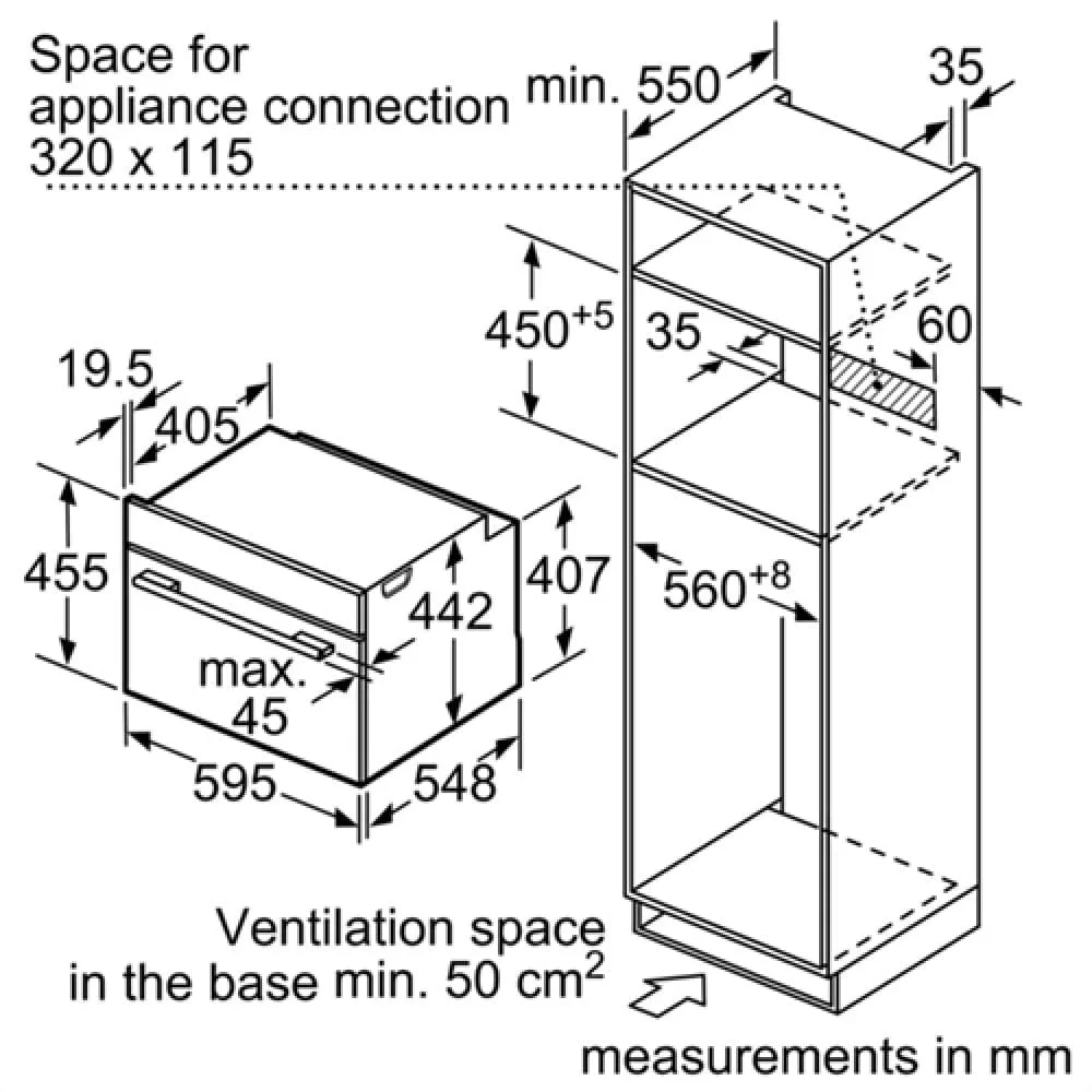 Hình ảnh bản vẽ kỹ thuật Lò Vi Sóng Teka MWE 210G 40590430 Kết Hợp Nướng Độc Lập