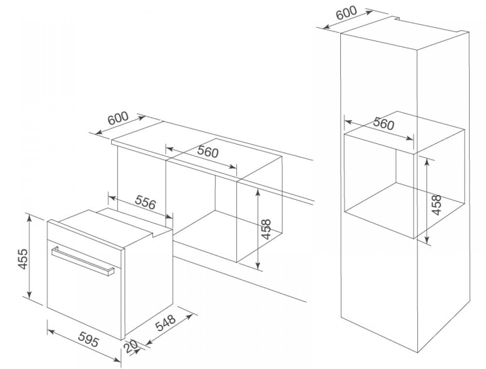Hình ảnh bản vẽ kỹ thuật Lò Vi Sóng Teka MWE 210G 40590430 Kết Hợp Nướng Độc Lập