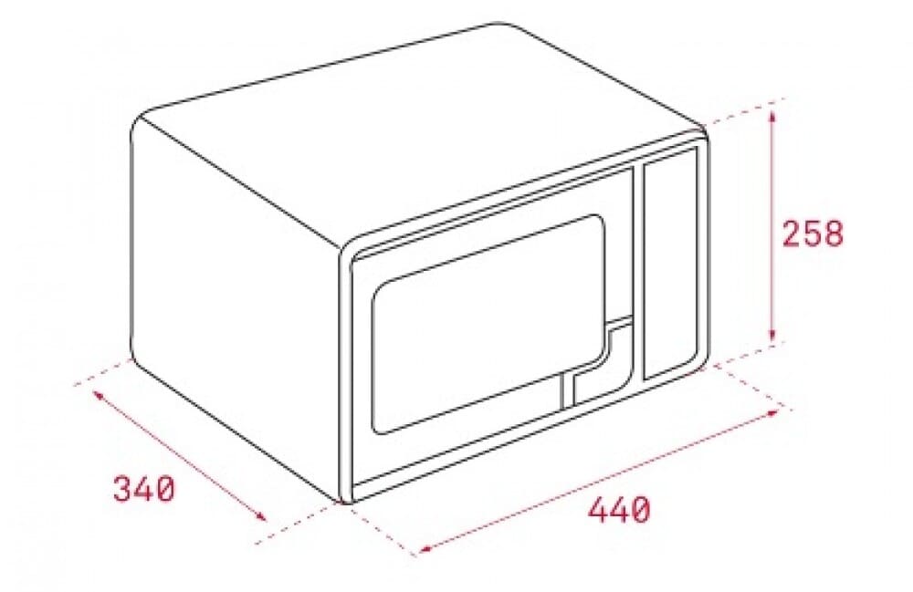 Hình ảnh bản vẽ kỹ thuật Lò Vi Sóng Teka MWE 210G 40590430 Kết Hợp Nướng Độc Lập