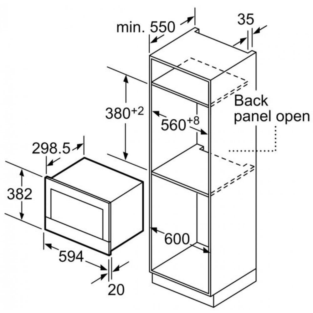 Hình ảnh bản vẽ kỹ thuật Lò Vi Sóng Teka MWE 210G 40590430 Kết Hợp Nướng Độc Lập