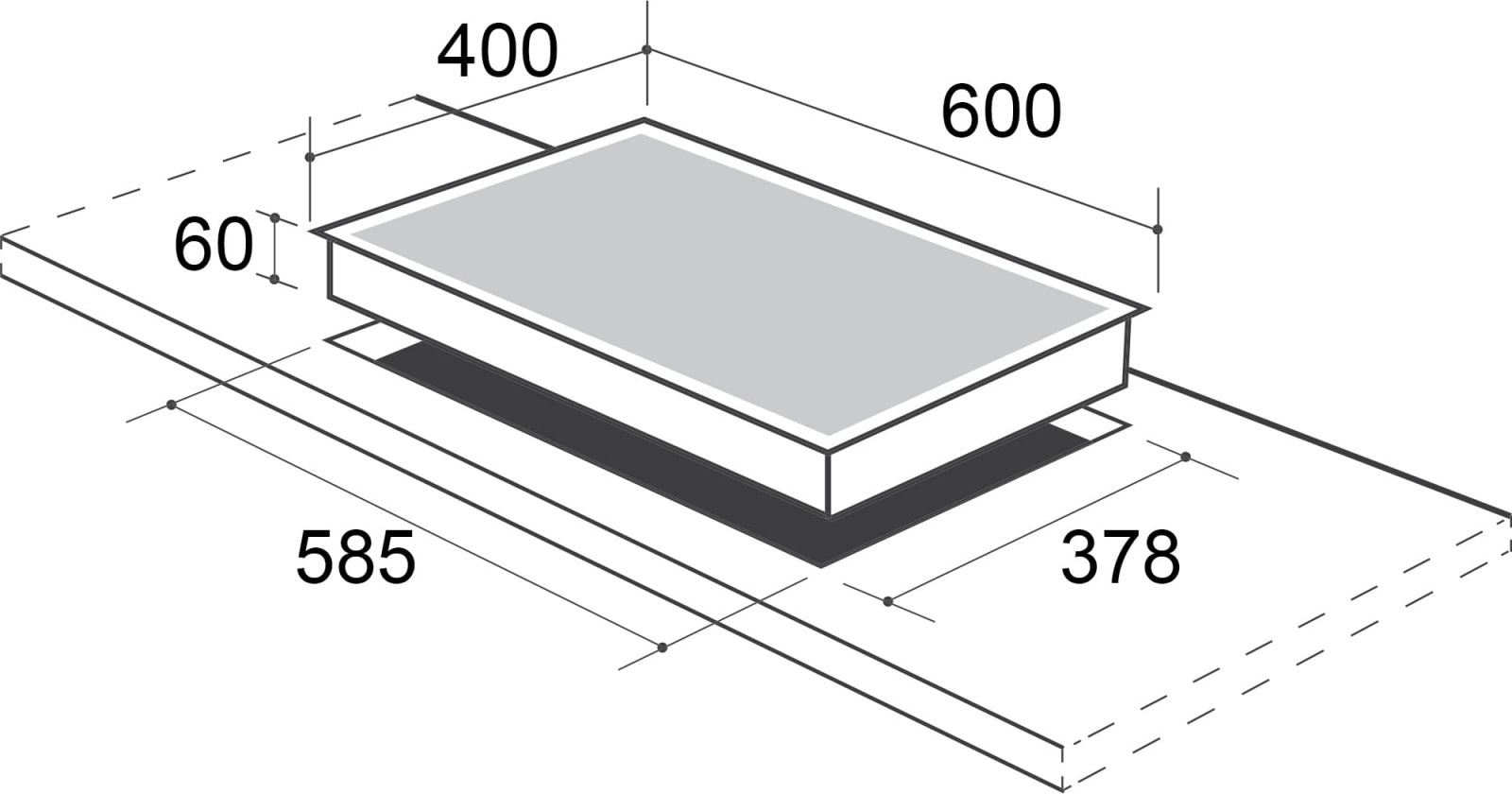 Hình ảnh bản vẽ kỹ thuật Bếp từ đôi Dusler DL- 620