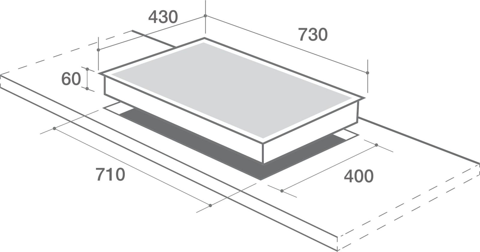 Hình ảnh bản vẽ kỹ thuật Bếp từ đôi Dusler DL7600 (DL-7600)