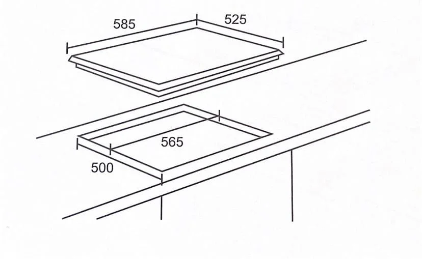 hình ảnh bản vẽ Bếp từ ba Arber AB334S (3 Từ)