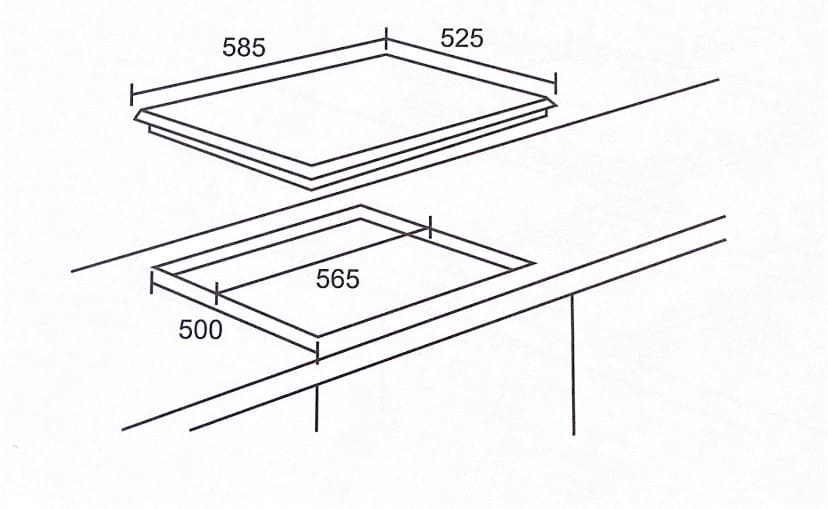 hình ảnh bản vẽ Bếp từ ba Arber AB334S (3 Từ)