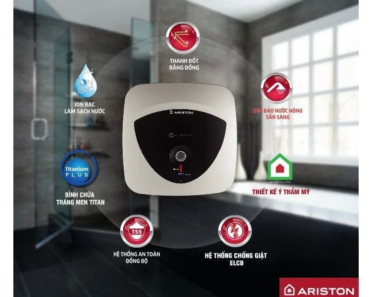 Bình Nóng Lạnh ARISTON BLU 15R 15 Lít Vuông