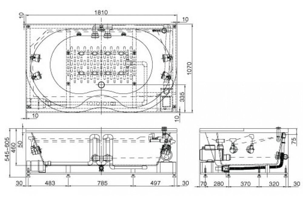 Hình ảnh bản vẽ kỹ thuật bon-tam-massage-inax-msbv-1800n