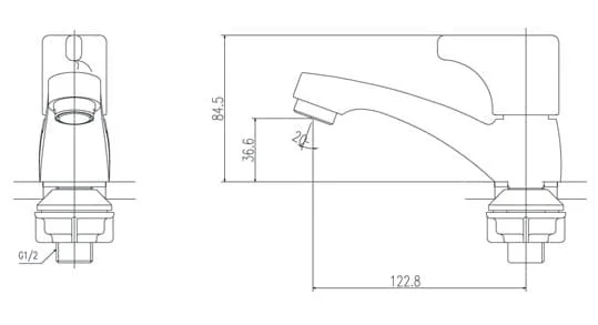 Hình ảnh bản vẽ kỹ thuật Vòi Lavabo Lạnh Inax LFV-13BP