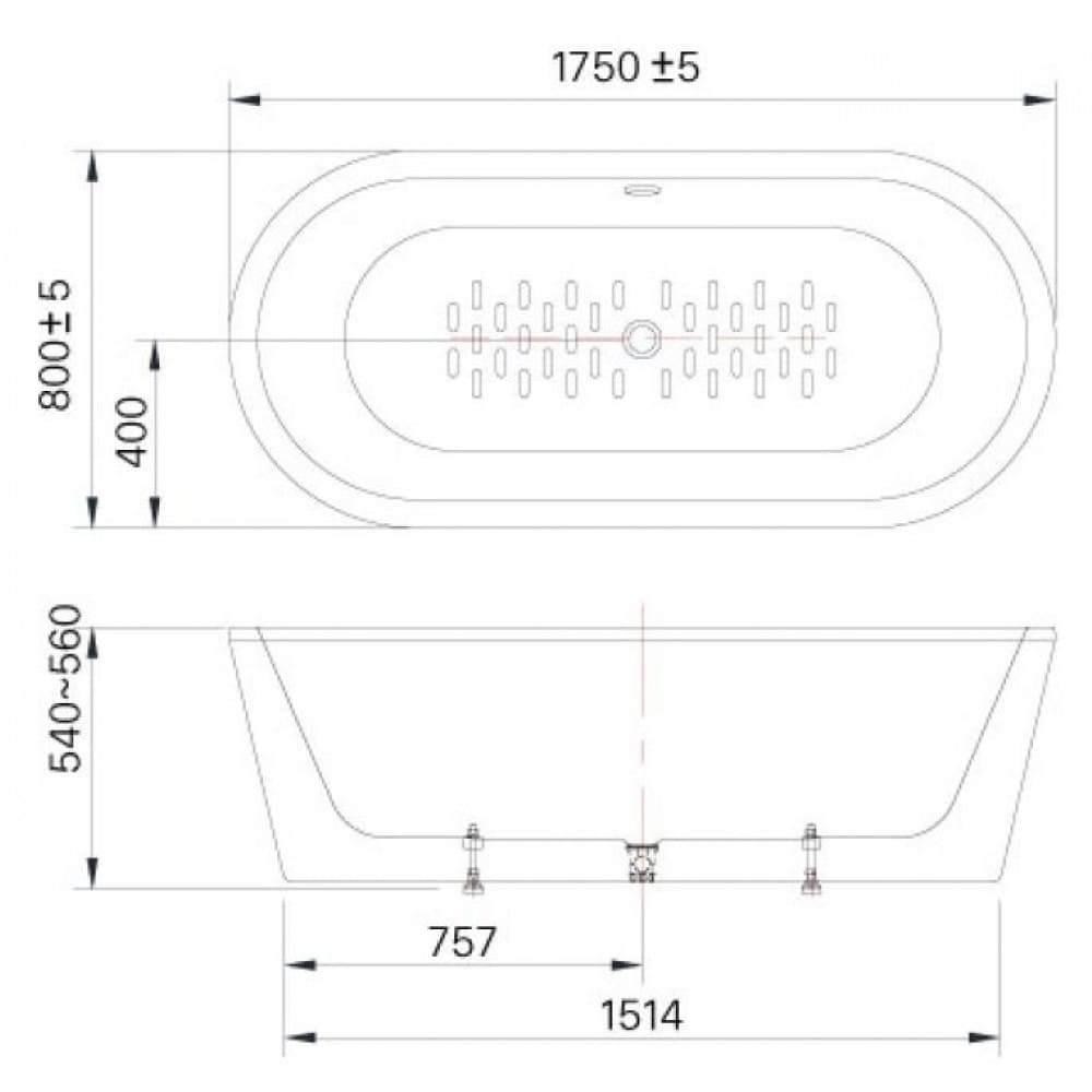 Bản vẽ kỹ thuật Bồn tắm Inax BF-1757V