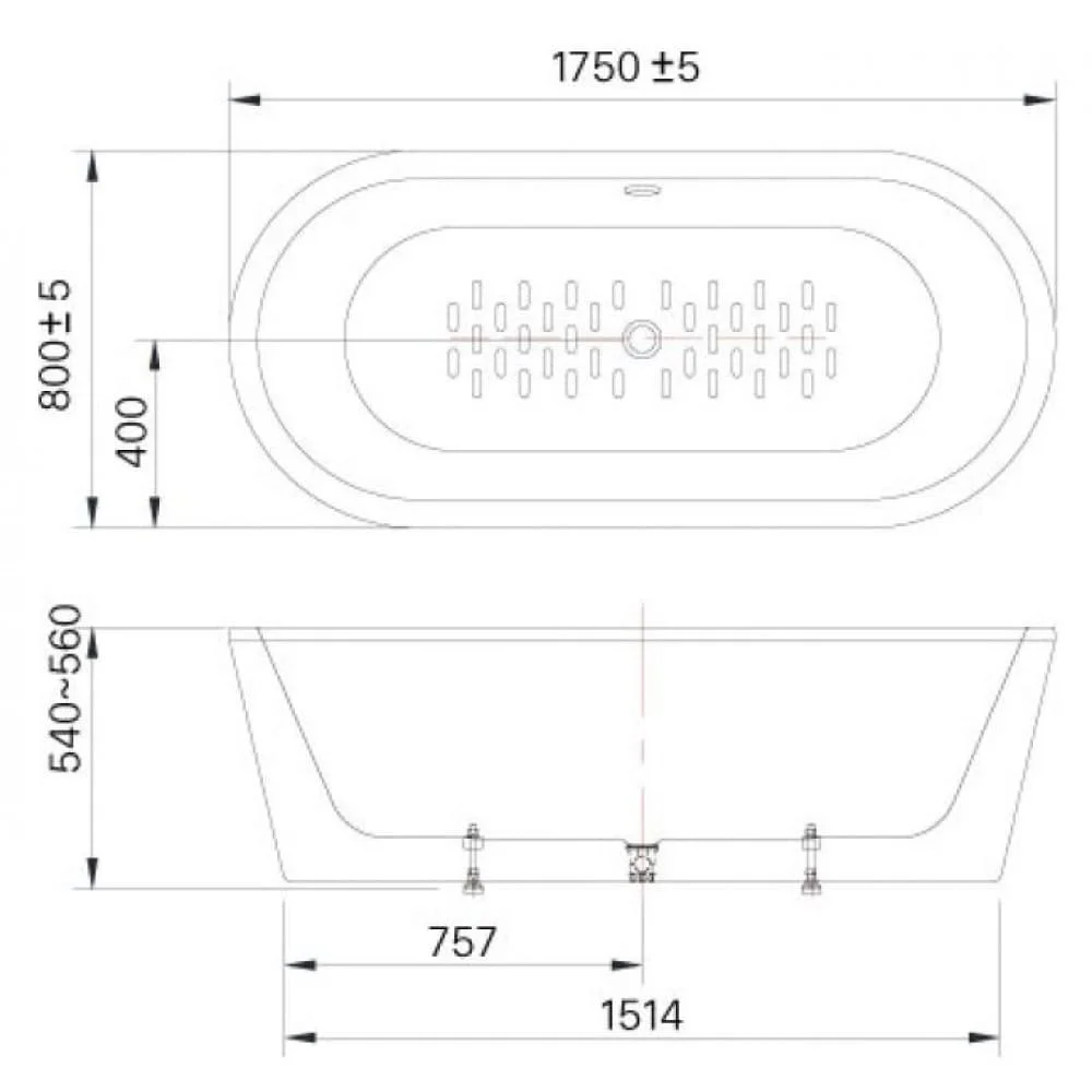 Bản vẽ kỹ thuật Bồn tắm Inax BF-1757V