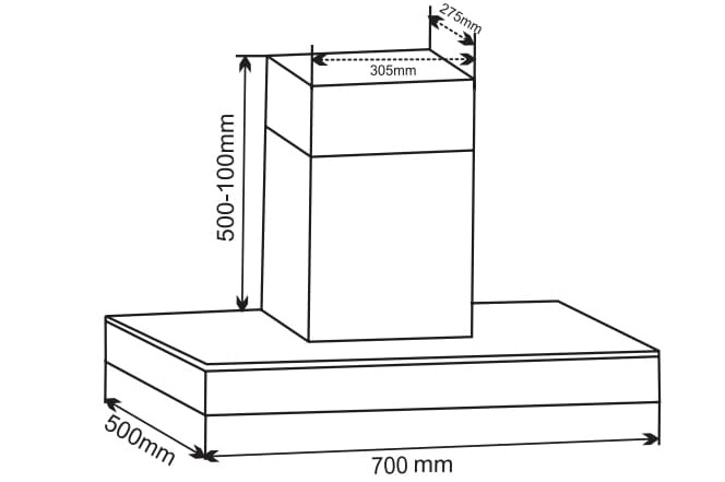 Bản vẽ kỹ thuật MÁY HÚT MÙI SEVILLA SV-70T3