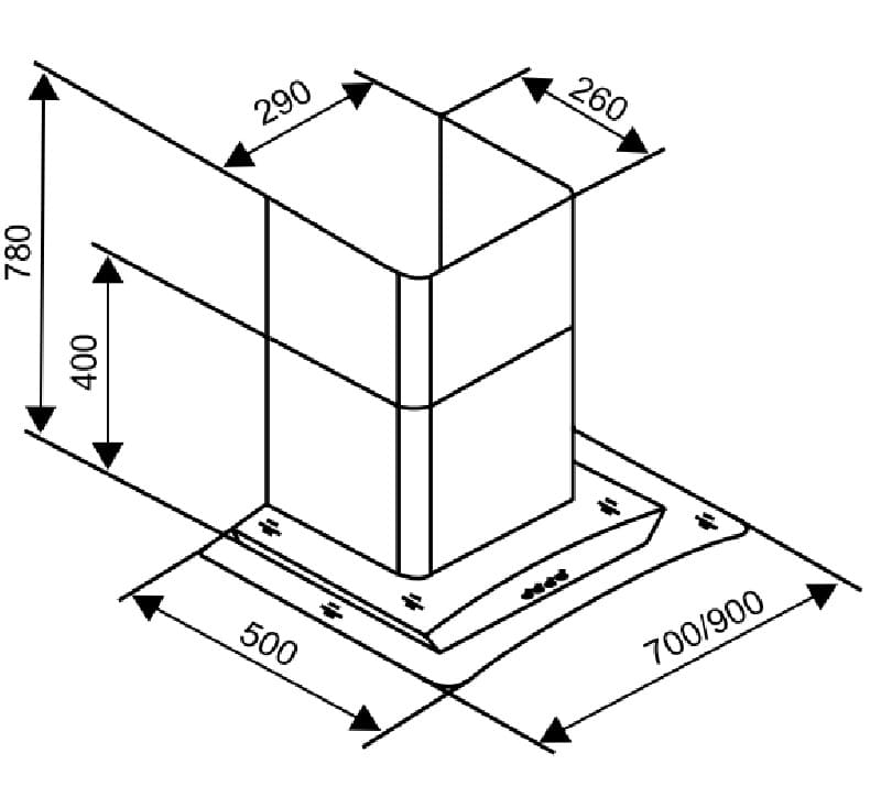 Bản vẽ kỹ thuật MÁY HÚT MÙI SEVILLA SV-lexus 70