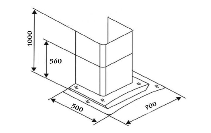 Bản vẽ kỹ thuật Máy hút mùi CHEFS EH-R906E7W